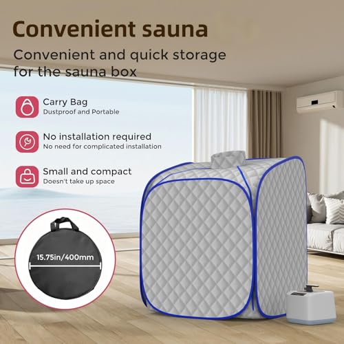 Portable Steam Sauna at Home, 9 Levels Heating, Sauna Tent for Home with Steamer and Folding Chair, Sauna for Relaxation, Detoxification, Spa - Image 2
