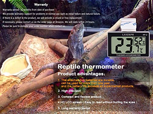 Lxszrph Reptile Thermometer Hygrometer Hd Lcd Reptile Tank Digital Thermometer With Hook Temperature Humidity Meter Gauge For Reptile Tanks, Terrariums, Vivarium (2Packs) #TOP3