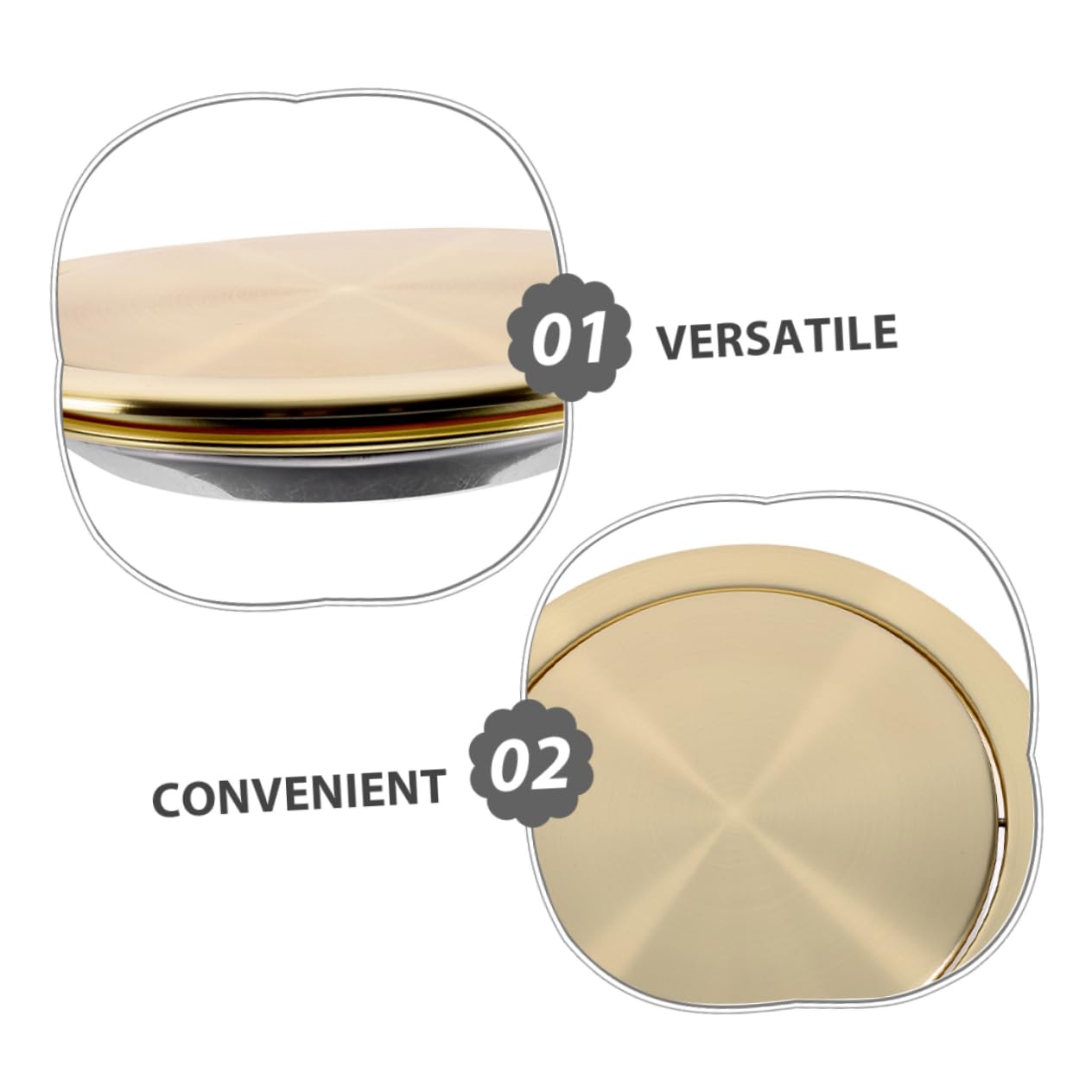 Tapa Abatible para Cubo de Basura Empotrada de Acero Inoxidable Dorado Diseño Moderno y Resistente al Óxido para Cocinas y Restaurantes