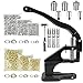 Produktbild Handpresse Ösenmaschine Ösenzangen, Ösenpresse Nietenpresse Set, Ösenstanze Ösenwerkzeug mit 3 Matrizen (6/10/12mm) 1 Hammer und 3000 Ösen, für Planen Kleidung, Gürtel Leder,Nieten,Banner,Markisen