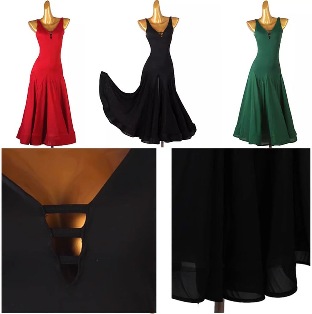 Size XXL OFKNKGDT Ballroom Dresses for Women Sleeveless Tango Waltz Dancewear Breathable Flamenco Salsa Performance Costumes