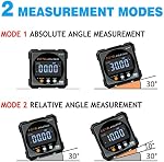 Recherche numérique d'angle avec laser électronique 4-Side Inclinomètre à angle magnétique fort avec rétroéclairage Protracteur de scie à bois Boîte de mesure de niveau d'outil pour la suspension