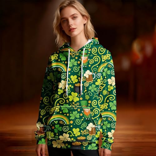 Ropa proteccion solar sudadera con capucha estilo irlandes verde XL 3