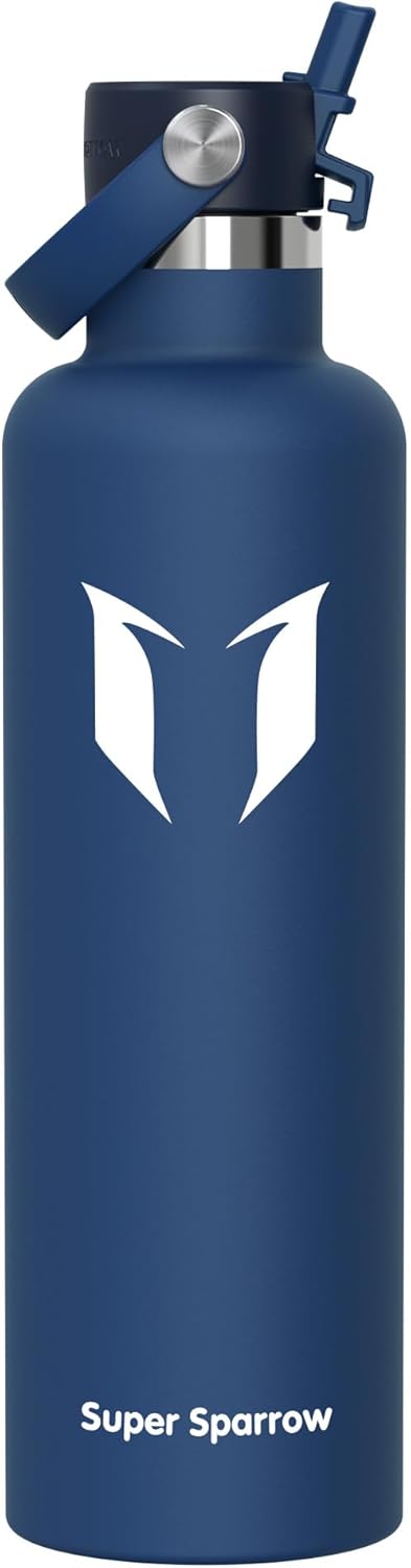 Sparrow Insulated Water Bottle - 350ml/500ml/750ml/1L/1.2L - FlipFlow Metal Water Bottles with Straw Lid - BPA Free - Leakproof Stainless Steel Flask for Sport, Gym, School, Outdoor, Travel — image 28