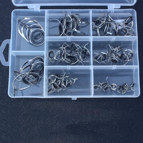 60 piezas de guías para caña de pescar de acero y cerámica miniatura 5
