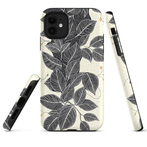 HYPESTYLE Leaves Phone Case Compatible with iPhone 16 15 14 13 12 Compatible with Samsung Galaxy S25 S24 FE S22 Ultra 2 Layer Heavy Duty Shockproof Full Protection with Mag-Safe