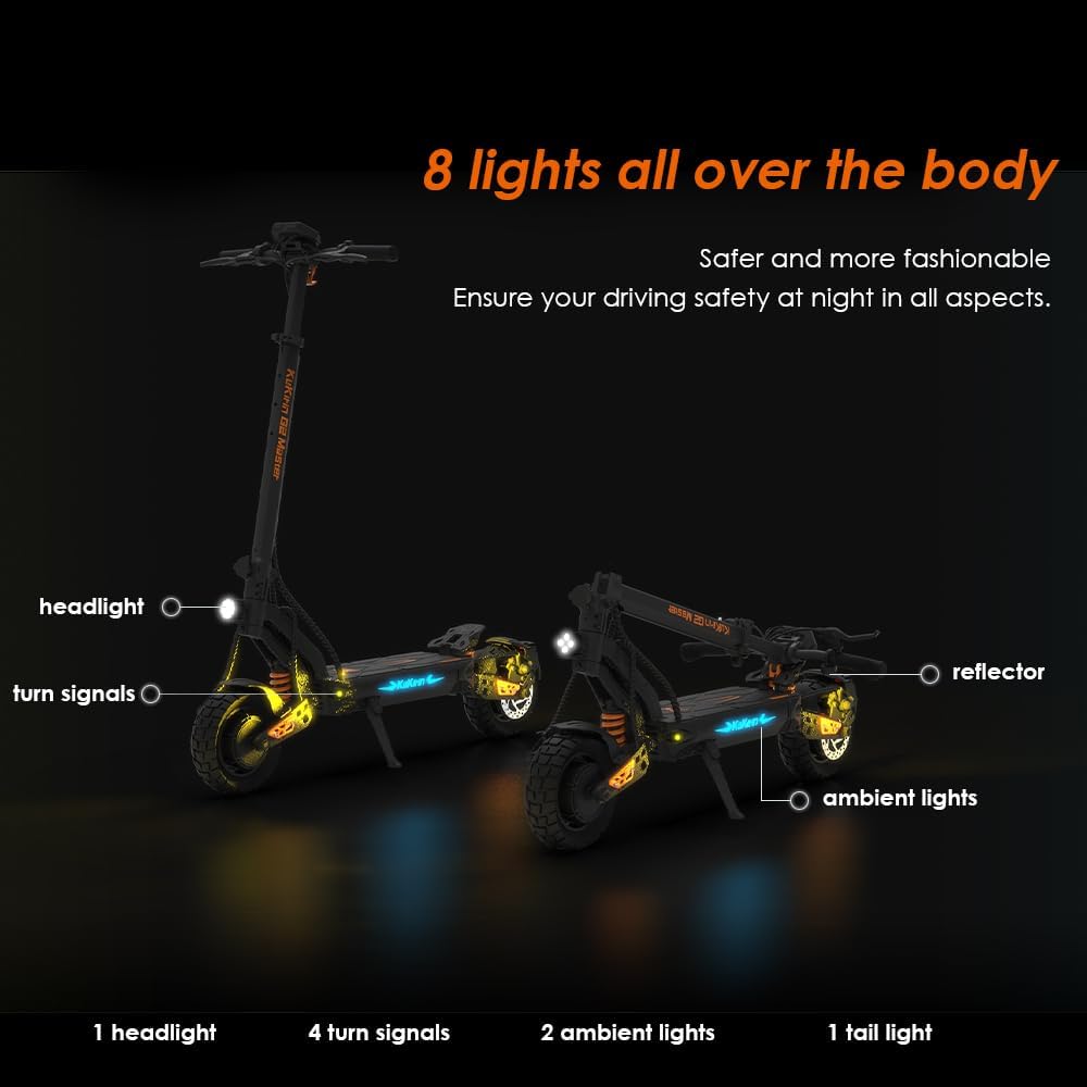 Kukirin Trottinette Électrique Moteur 2X1000W, Batterie 52V 20.8Ah 70KM, Trottinette électrique Adulte, Pneus 10 Pouces, Trotinette Electrique Adulte Tout Terrain, KUKIRIN G2 Master 2025