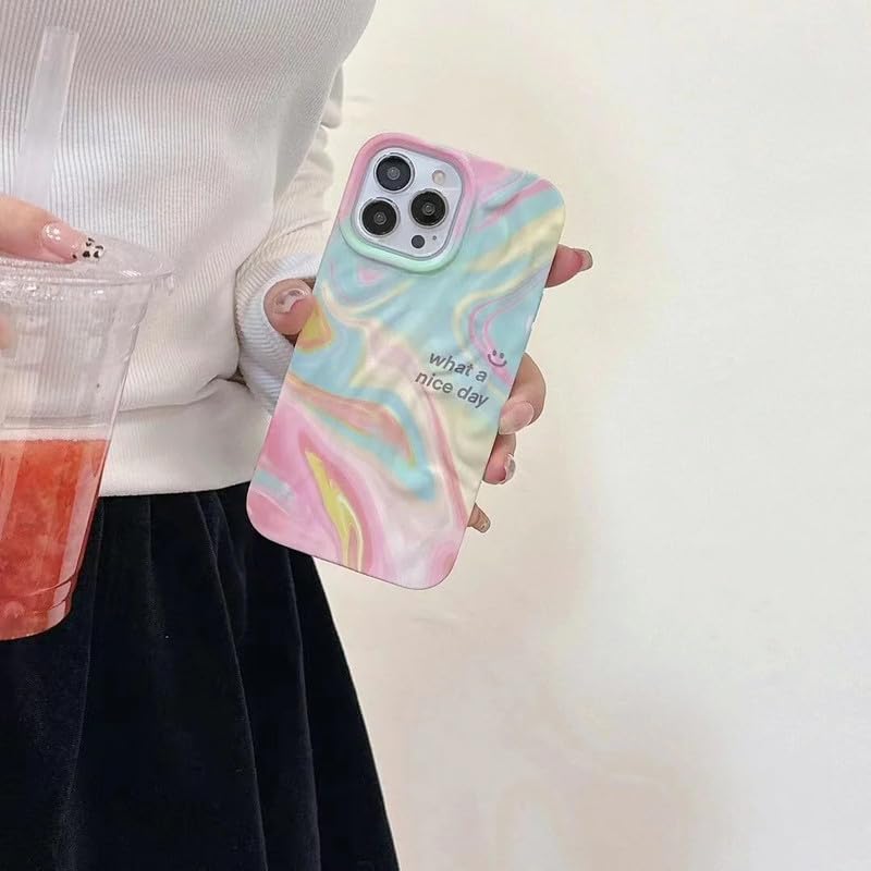 Image of COVERLY for iPhone 14 Pro Max 3D Luxury Rainbow Nice Day Phone Case,Premium Texture Trendy Retro Cute Multi Artistic Cool Design -Aesthetic Shades Love Heart Princess Cover for Apple iPhone 14 Pro Max