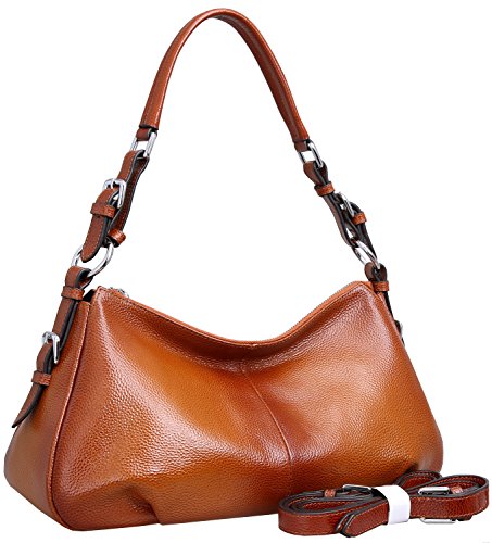 Heshe Leather Purses For Women Shoulder Bag Tote Bags Top Handle Bag Zippered Purse (Sorrel) #TOP4