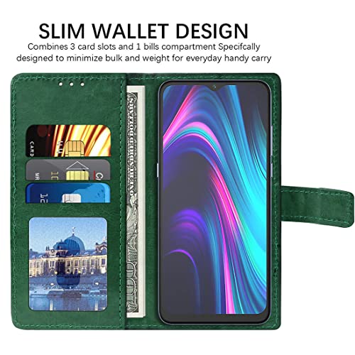 Image of Amazon Brand - Solimo Flip Leather Mobile Cover (Soft, Flexible & Kickstand Back case) Compatible for Micromax in 1b (Green)