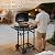 2 Burner BBQ Propane Gas Grill with Side Burner 24000 BTU Output Stainless Steel Barbecue Grill with Enameled Grates and Side Tables for Outdoor Cooking Kitchen and Patio Backyard