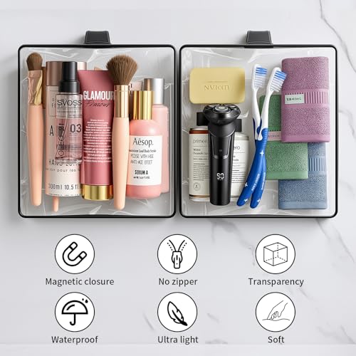 Trousse de toilette transparente étanche et magnétique pour le rangement de maquillage homme - 4