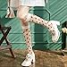 HUJIUTUO Strawberry Pattern Crystal Glass Silk Long Socks for Women Fashionable Transparent Thin Sheer Knee Highs Stockings
