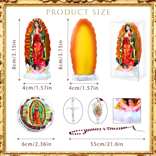 Estatuas de Nuestra Señora de Guadalupe con Collar de Rosario Aromático miniatura 2