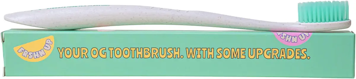 FRSHNUp Toothbrush, OG Toothbrush with Premium Upgrades, Soft Flossing Bristles, Eco-Friendly, BPA- Free, Made with Plant-Based Materials, 3 Pack