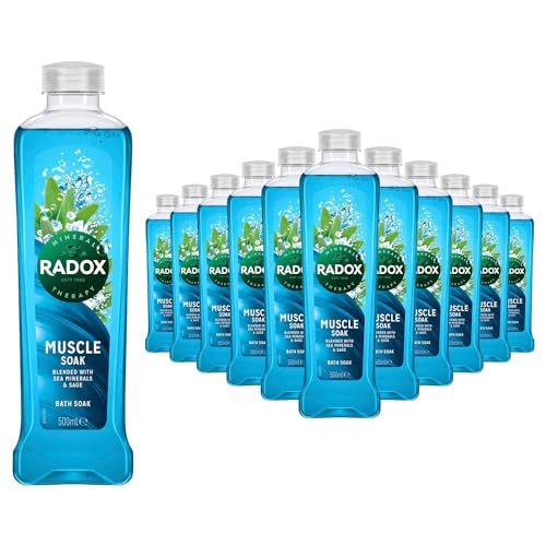 Radox Mineral Therapy Muscle Bath Soak Bubble Bath 500 ml Bulk Buy (Pack of 12 Sage and Sea Minerals)