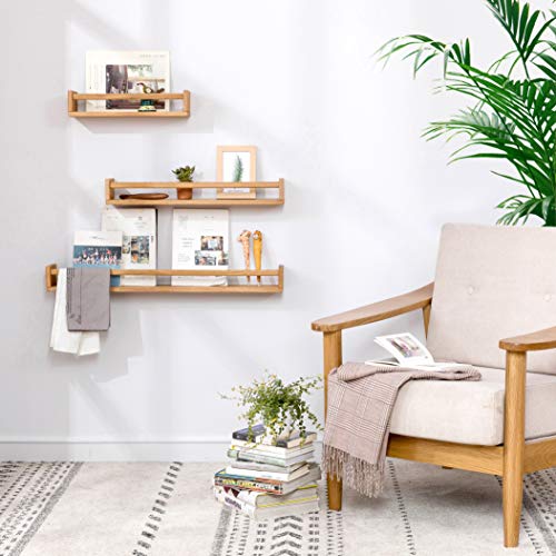 Inman Floating Shelves, Wall Mounted Nursery Shelf-Wood Bookshelf Wall Shelves For Kitchen Spice Rack Bedroom And Living Room Baby Nursery Decor, 24 Inch,Natural #TOP3