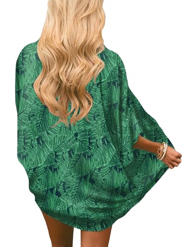 Image of Chunoy Women Floral Beach Wear Cover Up Chiffon Kimono Cardigan Open Front Blouse Top
