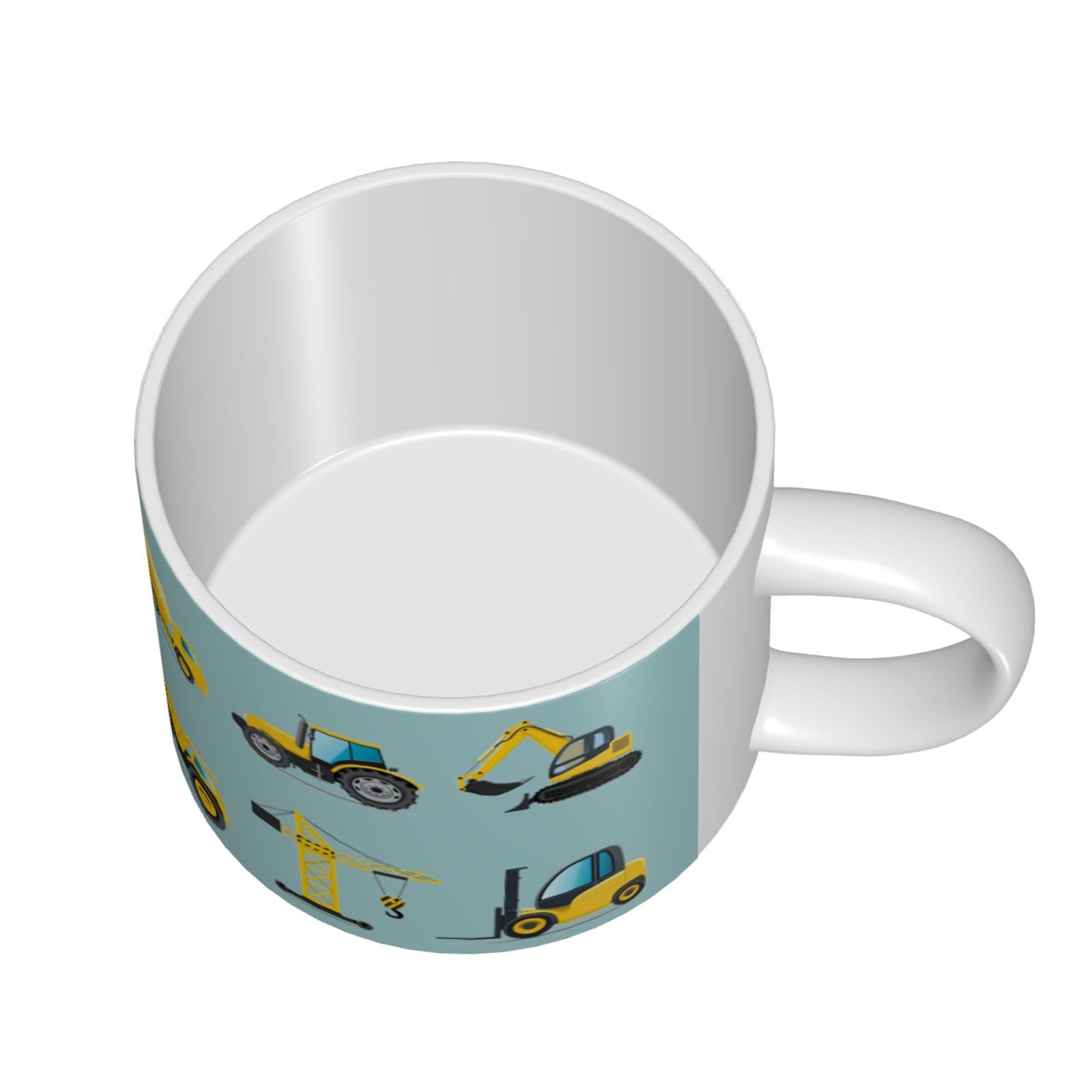 Cartoon Heavy Machinery Truck bedruckte große Kapazität Keramik Tassen Keramik Kaffeetasse
