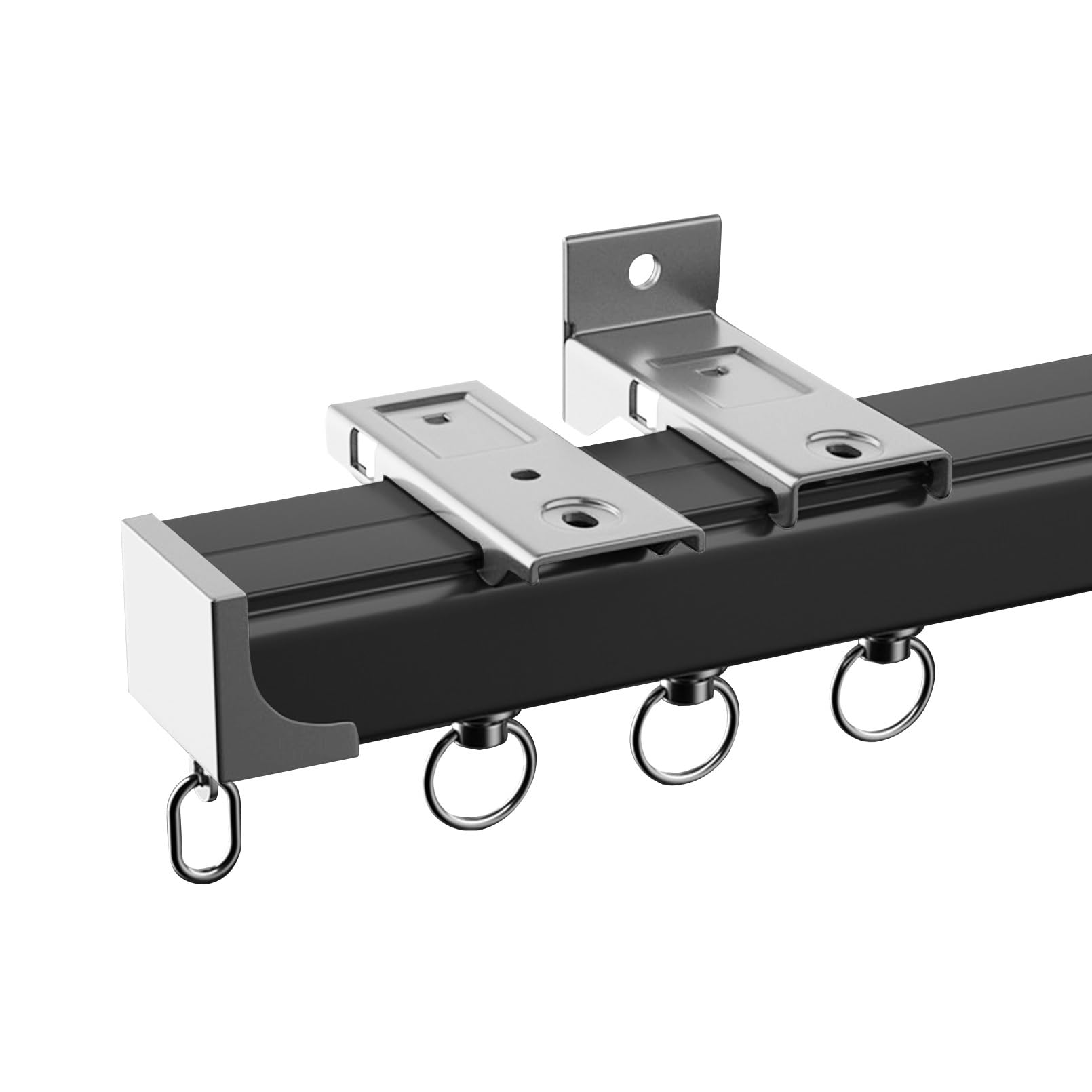 Wytrzymała szyna ze stopu aluminium - montowana na suficie, wyciszona listwa zapewniająca gładką, niezacinającą się konstrukcję, idealna do salonu, sypialni, szafy i drzwi przesuwnych