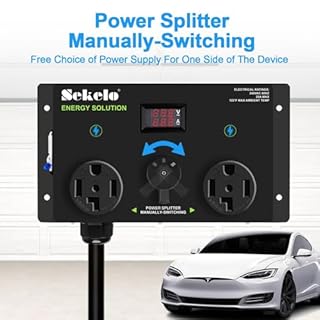 Sekelo Ev Manual Charging Switch for E Ev Dryer, Nema 14-30, 240V, 25A Power Splitter Switch, with a Safety Circuit Breaker, Manually Operated Selector, Plug and Play