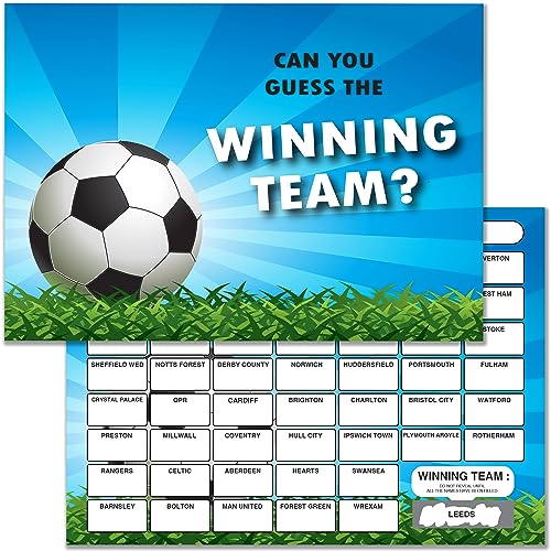 Cartes à Gratter Football – 100 Noms D’équipes Aléatoires – A4 300 G/m² – Collecte De Fonds Et Jeux
