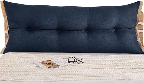 JAMNIS Almohada rectangular de lectura para cabecero, almohada de cama grande para sentarse en la cama, respaldo largo, cojín de cabecera para