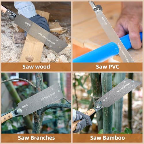 Miniatura 7 de Sierra Japonesa Para Madera, Sierra De Mano De 233mm En Acero Al Carbón Sk5, Doble Canto Con Dentado Progresivo 6-10 18 Tpi Para Madera Y Plástico, Para Carpinteria Y Proyectos De Hogar