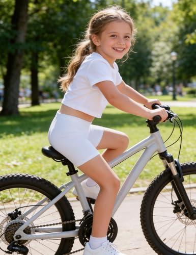 Image of Somaibo 3 Pack Girls Bike Shorts Kids Cartwheel Under Dress Cotton Short | Girl Biker Shorts Dance Tumble Gymnastic Short