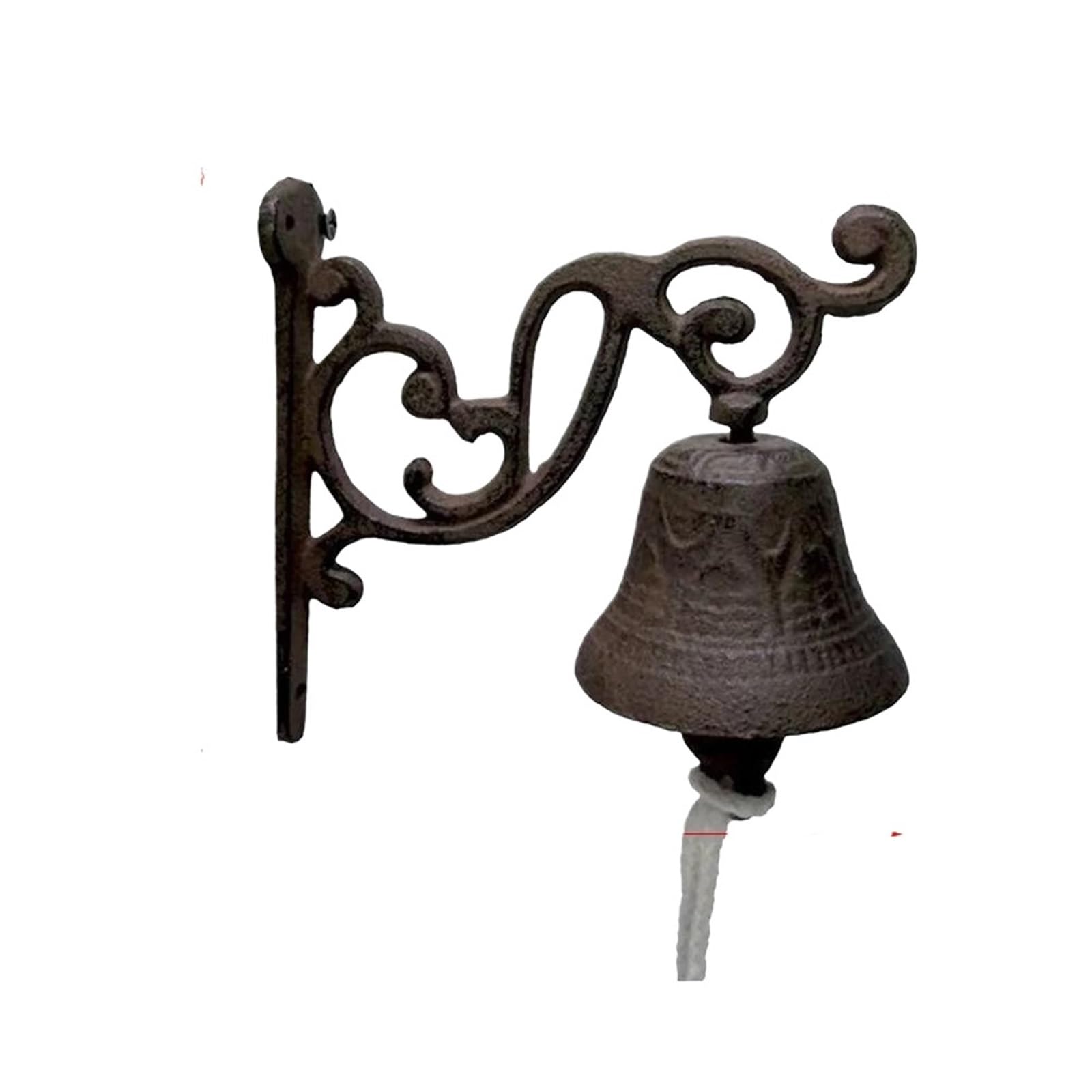Mounted Farmhouse Bell Retro Outdoor Bell Rustic Vintage Large Cast Iron Wall Mounted Metal Door For Farm House Outside(Color 02)