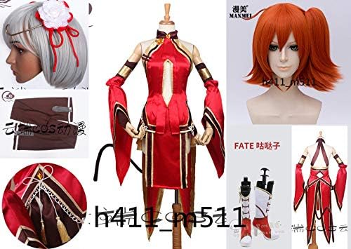 Amazon コスプレ衣装 しっぽ 髪飾り 靴下 Fate Grand Order 主人公 ぐだ子 魔術礼装 三英傑礼装 全セット ウィッグ 靴追加可 コスプレ 仮装 通販