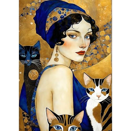 DAERLE Fille Vintage Diamond Painting Complet, Diamond Painting Kits, Diamond