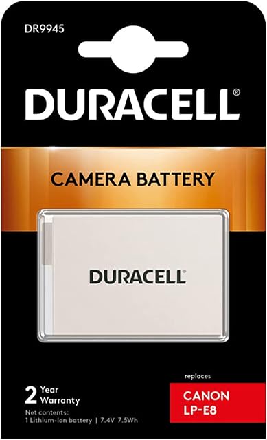 Duracell DR9945 Premium Analog Canon LP-E8 Battery for EOS 550D 600D 700D 7.4V 1020mAh , white