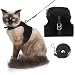 KOOLTAIL Escape Proof Cat Harness and Leash for Walking, Adjustable Soft Vest Harness for Cats Black Medium