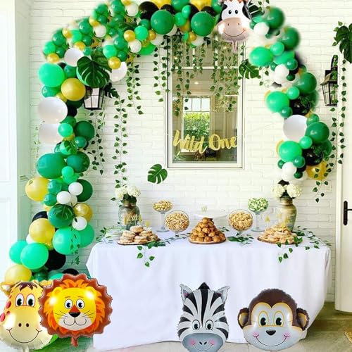Image of Party Propz Jungle Theme Birthday Decoration Kit- 78 Pcs, Animal Theme Bday Decorations | Animal foil Balloons | Jungle Safari Theme birthday Decorations for Kids, Jungle Theme Balloons