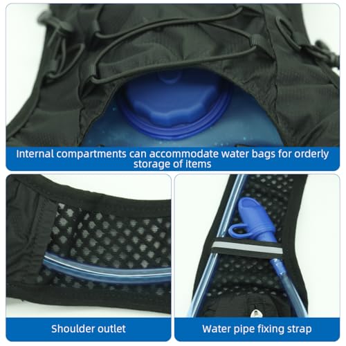 Image of Proberos 5L Hydration Backpack Vest with 2L Water Bladder, Quick Dry Nylon Mesh Pack for Men Women, Multi Pockets, Ultra Lightweight Fashion Outdoor Gear Hiking, Trail Running