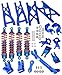 Rcarmumb Upgrades Part for 1/10 ARRMA Granite/Senton4x4 3S Blx & Mega 550,Alloy Front Rear Shocks & Steering Set &Suspension Arms & Steering Blocks Caster Blocks C-Hubs Stub,Navy Blue