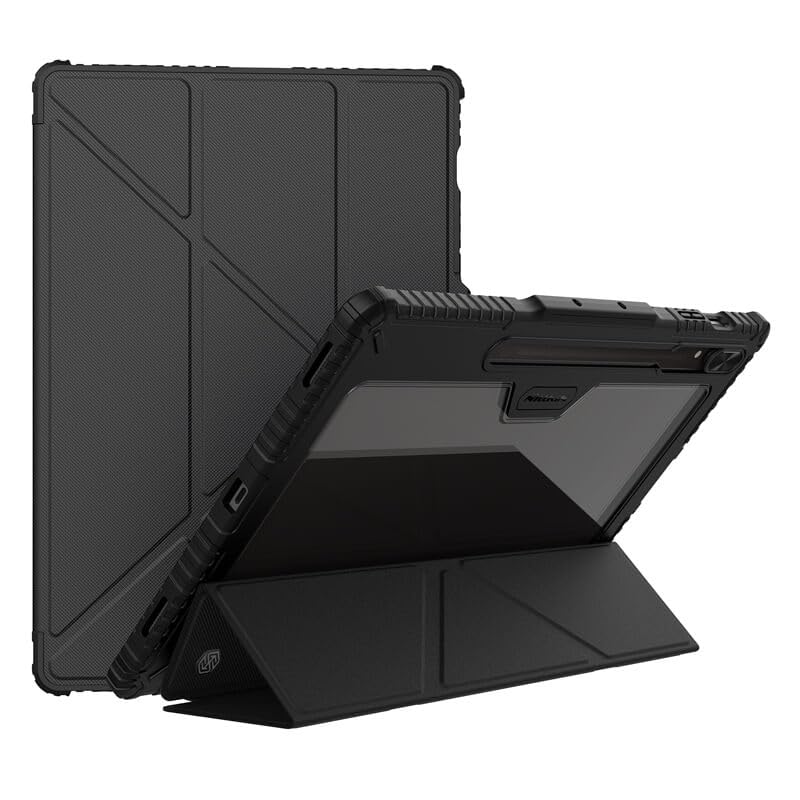 E-Sell Enterprise, Nillkin Bumper Leather Multi-Angle Folding Style Case for Samsung Galaxy Tab S9 Ultra (14.6"Inch) Slider Camera Protection Camshield, Stand Smart Wake & Sleep Pencil Holder (Black) (B0CXQX5PPW) Amazon Price History, Amazon Price Tracker