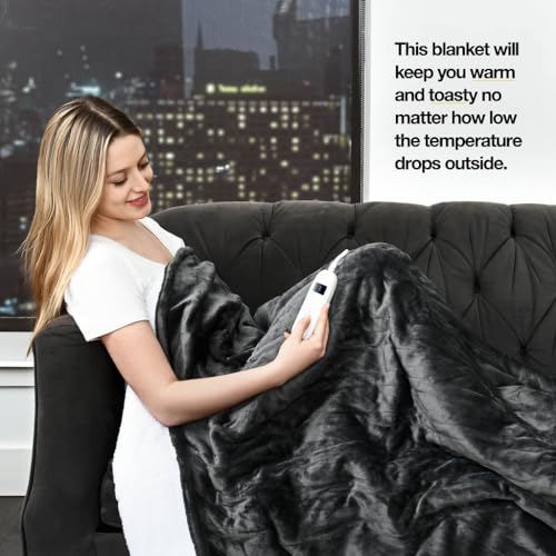 Medical King COLOR VERATRIN Heated Blanket, Machine Washable Extremely Soft & Comfortable Electric Blanket Throw Fast Heating thumb #1