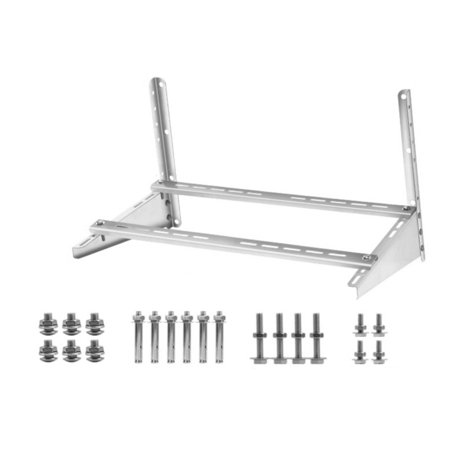 Supporto per Climatizzatore Universale , 5p 68 59 125cm | Telaio Angolare Rinforzato, Staffa per Condizionatore, Completo di Viti di Fissaggio, Balcone, Insttori