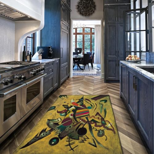 SHUODAOCO 160x230cm - Alfombras para Sala de Estar Alfombra Lavable a máquina Antideslizante Vintage Abstracto Envejecido Alfombra Grande Pelo bajo Ligero para Comedor Oficina