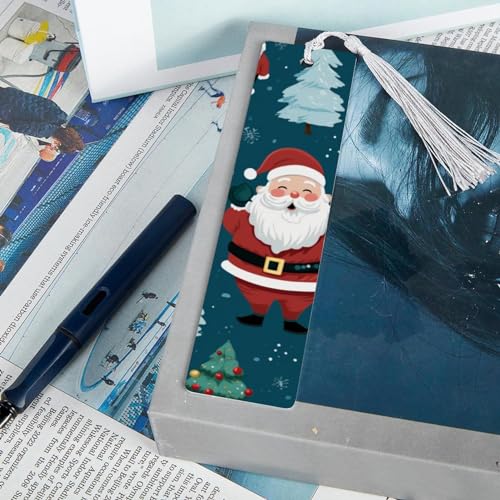 Marque-pages Père Noël à pompons : repère de lecture anti-pli - 7