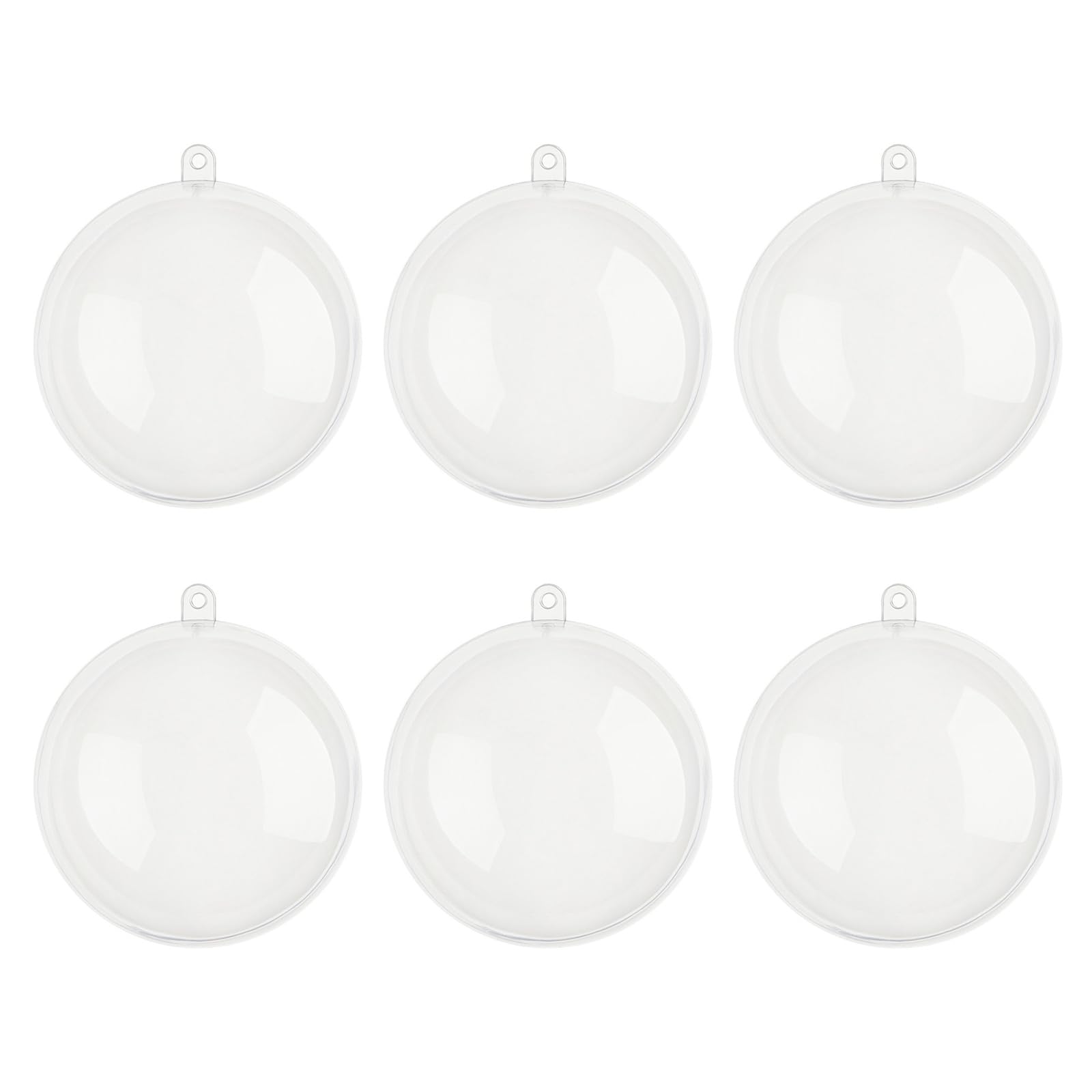 Bottone 6pcs Transparents Clear Hangings Fillable Baubles Christmas Tree Embellishments Party Decoration Supplies Holiday Sphere Decorations