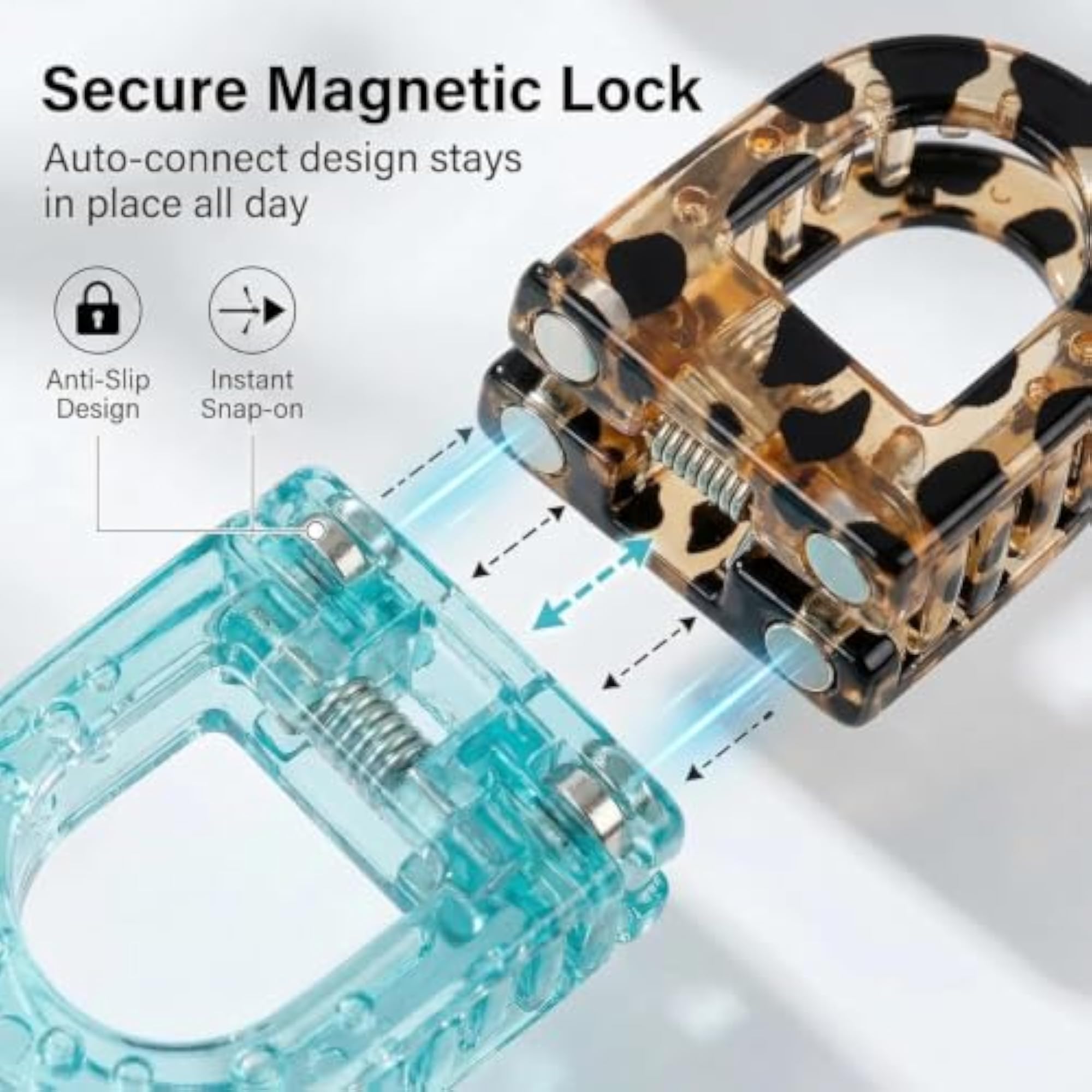Magnetic Hair Clips for Women, 2-in-1 Section Clips