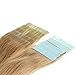 Just Beautiful Hair - 40 x 2.5 g Fasce Adesive Capelli Veri Remy Indiani, 50cm - #10 castano chiaro, 1x40 ciocche