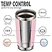 COMOOO 20oz Double Wall Vacuum Insulated Travel Mug Stainless Steel Tumbler with Lid and Straw Durable Powder Coated Insulated Coffee Cup for Cold & Hot Drinks (Pink, 12 pack
