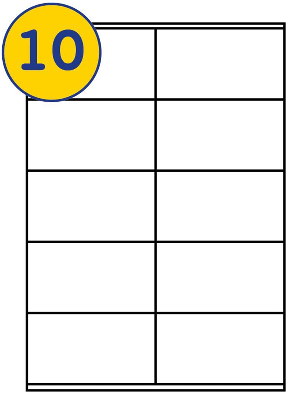 LABELS4U 50 Sheets A4, 10 Labels per Sheet, Size 105 x 58mm (500 Labels)