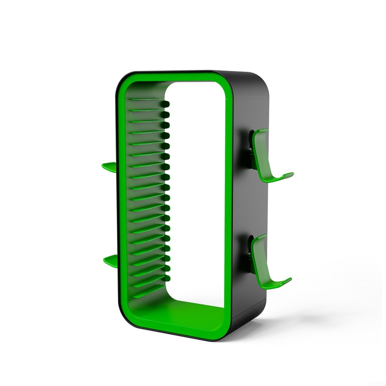 Torre di archiviazione per giochi per PS5, per Xbox, Switch, può contenere 18 dischi, organizer in ABS nero, verde rosso, design compatto, 35 x 11 x 7 cm, supporto per giochi multimediali