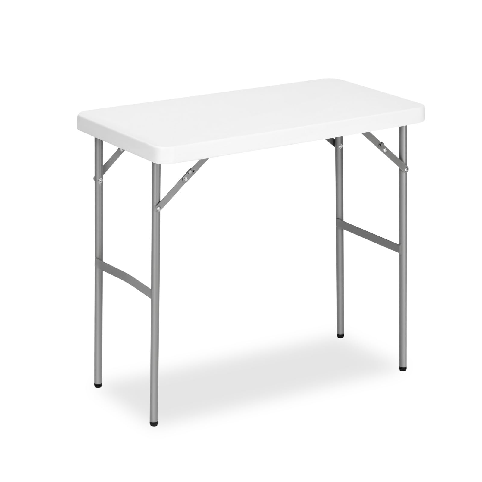 Photo 1 of 2.7ft Rectangular Folding Table for All-Occasion, Foldable Table with HDPE Tabletop and Steel Legs, Durable and Stable Small Folding Table, Perfect for Camping, Picnic, Party, Indoor & Outdoor