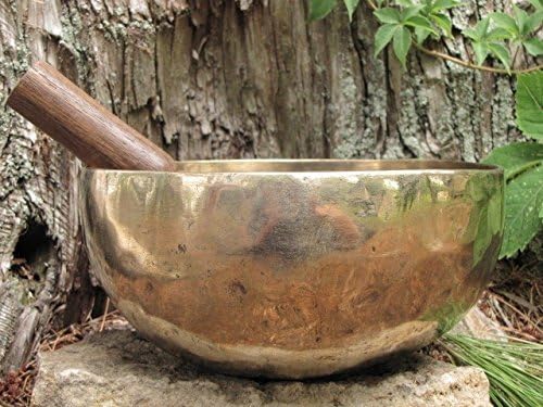 15 inches Hand Hammered Metal Tibetan Meditation Singing Bowl with Striker - From Nepal